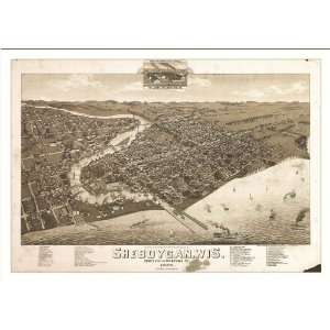 Historic Sheboygan, Wisconsin, c. 1885 (M) Panoramic Map 