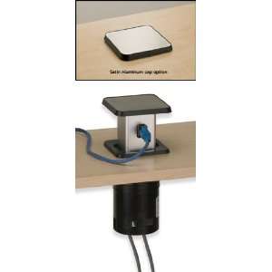  Black Microdot Convenience Outlet   1 Data, 1 Electric 