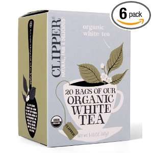 Clipper Fair Trade Organic White Tea, 20 Count (Pack of 6)  