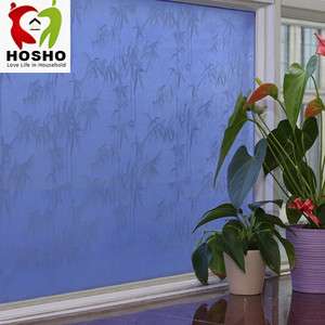 Decorative Privacy Glass Window Film Stained Blue Bamboo 35 GW 019 