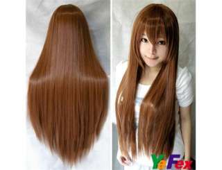 NEW Vogue Ladys Long full Straight Cosplay Party Wigs hair Brown free 