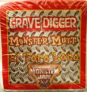 NEW* MONSTER JAM 25 beverage napkins PARTY Monster Mutt Toro Loco 