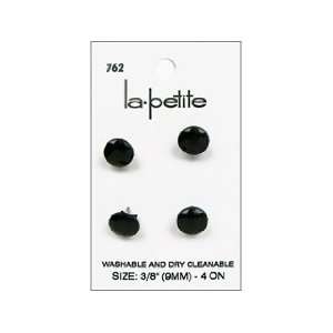  LaPetite Buttons 3/8 Shank Black 4pc