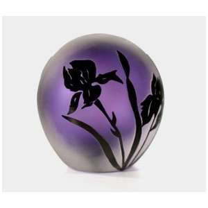  Correia Designer Art Glass, Paper Weight Lilac/black Iris 