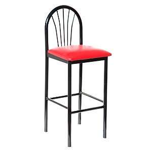  Red Bar Height Cafe Chair with Padded Seat