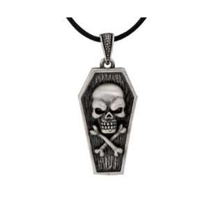 Coffin Skull Pendant Collectible Medallion Necklace Accessory Jewelry