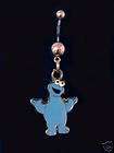 Blue Cookie Monster belly ring 1 charm 316L