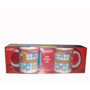  Scrabble Coffee & Cocoa Ceramic Mug Set with Cocoa Toys 