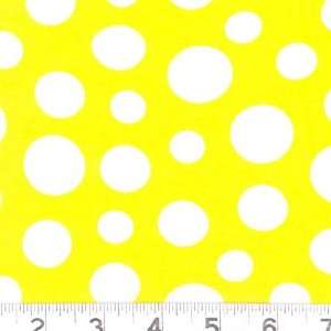  60 Wide Interlock Knit Polka Dot Yellow Fabric By The 