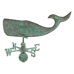  Copper Whale Weathervane   Verdigris Green Antique Finish 