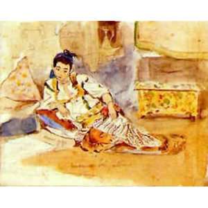   Delacroix   32 x 26 inches   Mujer Arabe sentada