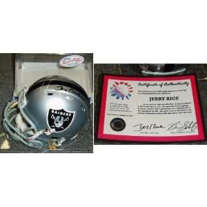 Jerry Rice Signed Raiders Revolution Mini Helmet  Sports 