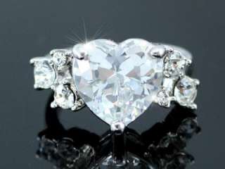 Carat Heart Ring use Swarovski Crystal Size 7 #SR086  
