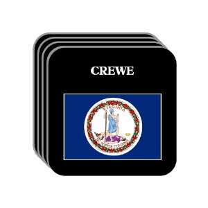 US State Flag   CREWE, Virginia (VA) Set of 4 Mini Mousepad Coasters