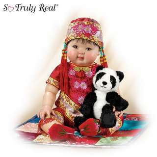   Lifelike Asian Baby Doll With Detailed Costuming And Dragon Slippers