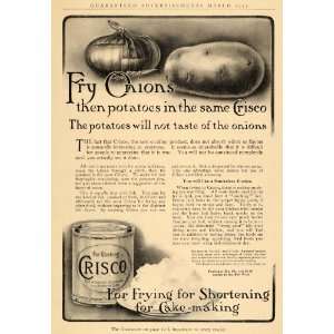  1912 Ad Procter & Gamble Crisco Shortening Onion Potato 