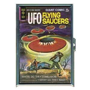 UFO FLYING SAUCERS SCI FI ID Holder, Cigarette Case or Wallet MADE IN 