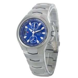 Seiko watch SNN019 Stainless Steel Chronograph Blue Dial Mens Watch 