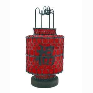  Red Lantern Single with Wood Base and Story Cards 