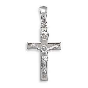  Rhodium Plated Crucifix Pendant Jewelry