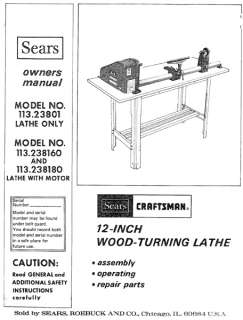  Craftsman Wood Metal Lathe Owners Manual Many Mod  