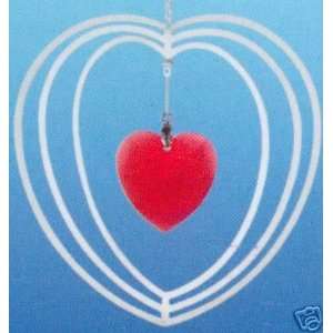   Swarovski Crystal Red Heart Feng Shui Chrome Ornament