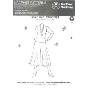  MacPhee Patterns Knit Culottes By The Each Arts, Crafts 