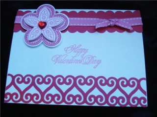   Valentines Day Card Stampin Up Red Hearts Martha Stewart EK Punch