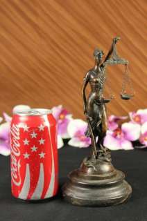   Mayer Bronze Lady Of Justice Statue Sculpture Judge Scales Figurine NR