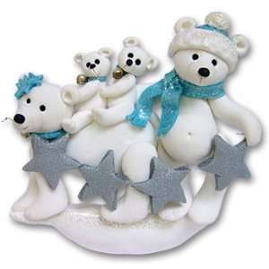 Personalized Ornament Polar Bear Family of 4 