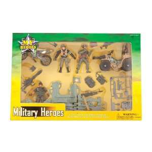  MILITARY HEROES TOY PLAYSET FIGURES TANKS FLAGS US ARMY 
