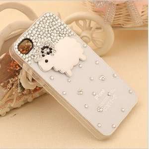  3d Sheep Bling Crystal Case, Cover for Apple Iphone 4 and 