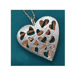  Copper/Sterling Silver Pendant ONLY, 1 3/4 inch (incl bail 
