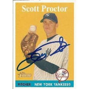 Scott Proctor Signed New York Yankees 07 Heritage Card