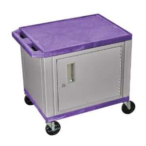  H. Wilson Multipurpose Utility Cart With Cabinet Purple 