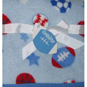  Cutie Pie Baby Blanket Sports Theme Blue Baby