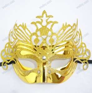 Vintage Golden Crown Masks Clown & Woman Halloween Decoration  