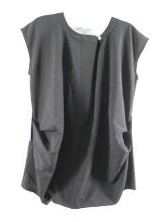 NEW SIMPLYVERA Black Satin Blouse Shirt Top Sz S  