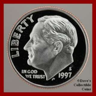 1997 S Gem Proof Deep Cameo Clad Roosevelt Dime US Coin #10282958 8 