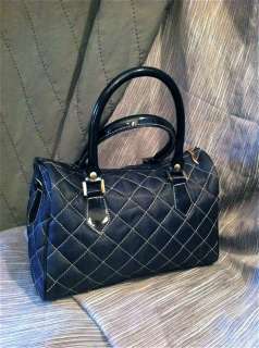   Quilted Handbag Doctor Satin Purse Classic Satchel Speedy Bag Navy