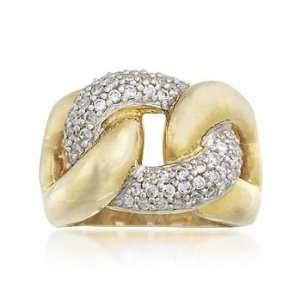  .85 ct. t.w. CZ Knot Ring In Vermeil Jewelry
