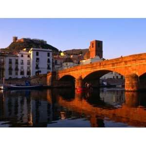  Bridge Reflected in the River Temo with Castella Malaspina, Bosa 