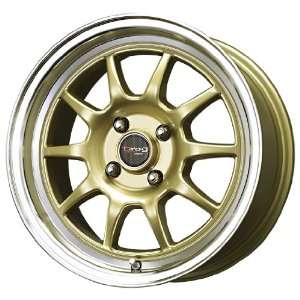  Drag D16 Gold Machined Wheel (15x7/4x100mm) Automotive