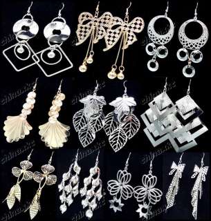Wholesale jewelry lots 12pairs Gold and Silver Fashion earrings Mix 