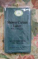 NIP VINYL SHOWER CURTIN LINER HUNTER GREEN 70 X 72  