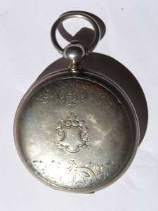Rare antique Lucien Sandoz Le Locle oversize silver pocket watch c 
