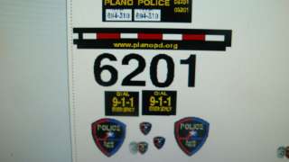 Plano Texas Police Car Decals 118 Custom  