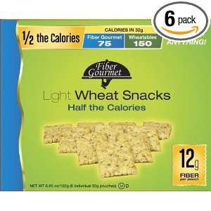 FiberGourmet Light Wheat Snacks, 6 Count Box, 6.85 oz. (Pack of 6 