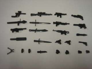 25 PCS. Lego Brick Arms Custom minifig Black Weapons lot New  