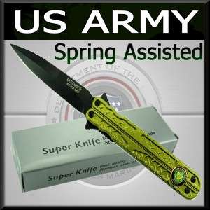 New ARMY Logo Spring Assisted Pocket Knife Rescue Tool  
